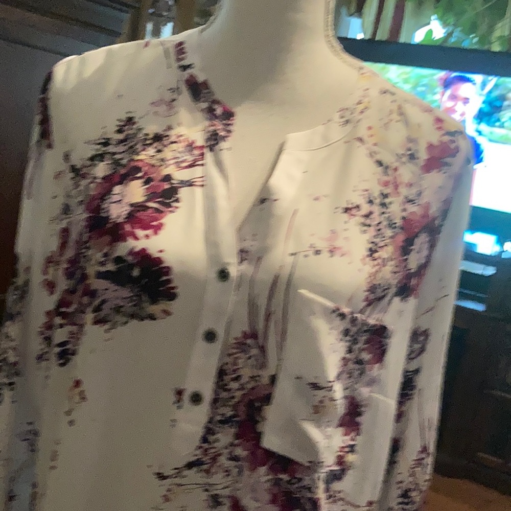Top tie on sleeves purple , lavender n yellow